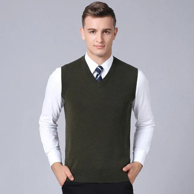 2019 New Fashion Brand Sweaters Men Pullover Solid Color Slim Fit Jumpers Knitwear Vest Winter Korean Style Casual Mens Clothes