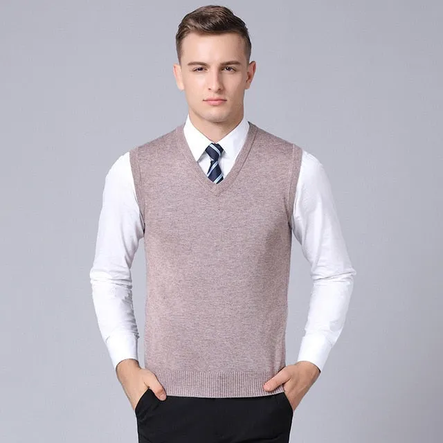 2019 New Fashion Brand Sweaters Men Pullover Solid Color Slim Fit Jumpers Knitwear Vest Winter Korean Style Casual Mens Clothes