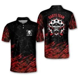 3D All Over Print Skull Dart Polo Shirts, Gift for Dart Player, Uniform for Dart Team