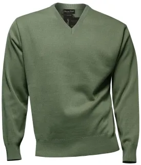 40% OFF - FRANCO PONTI V-Neck - Mens Italian Merino Wool Blend - Sage