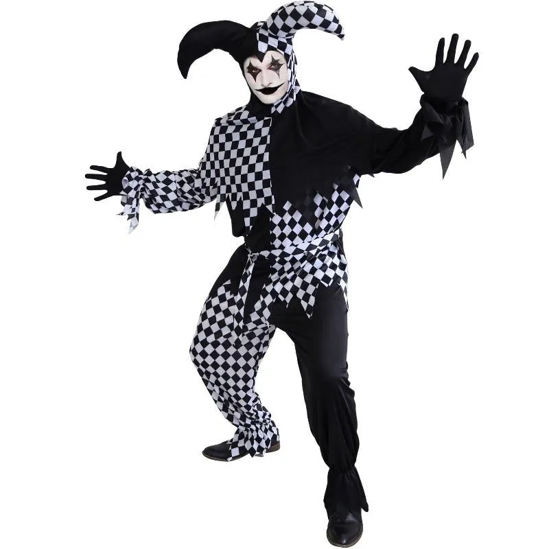 Adult Dark Jester Clown Costume