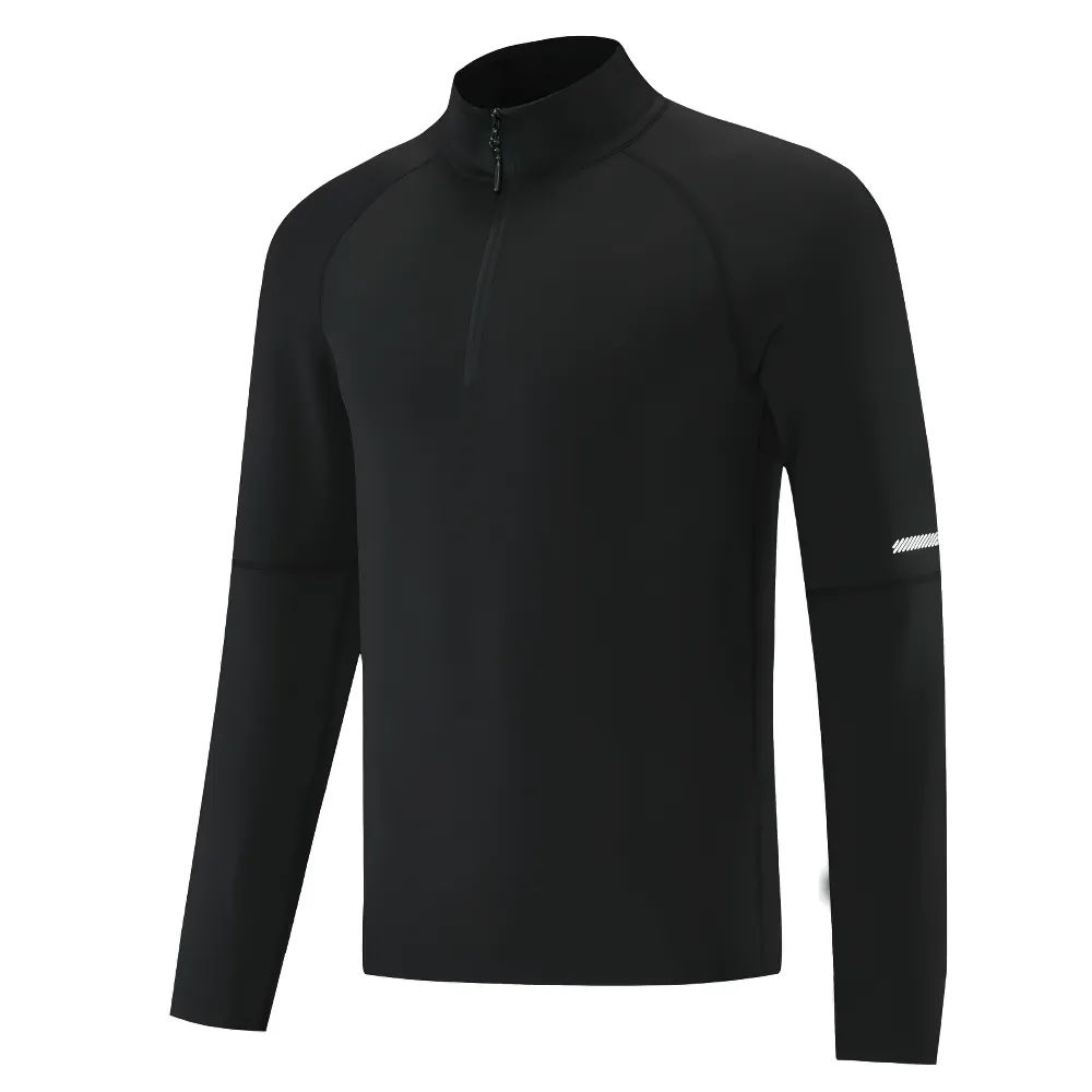 Athletic Zip-Up Male Top with Reflective Details - SF2077