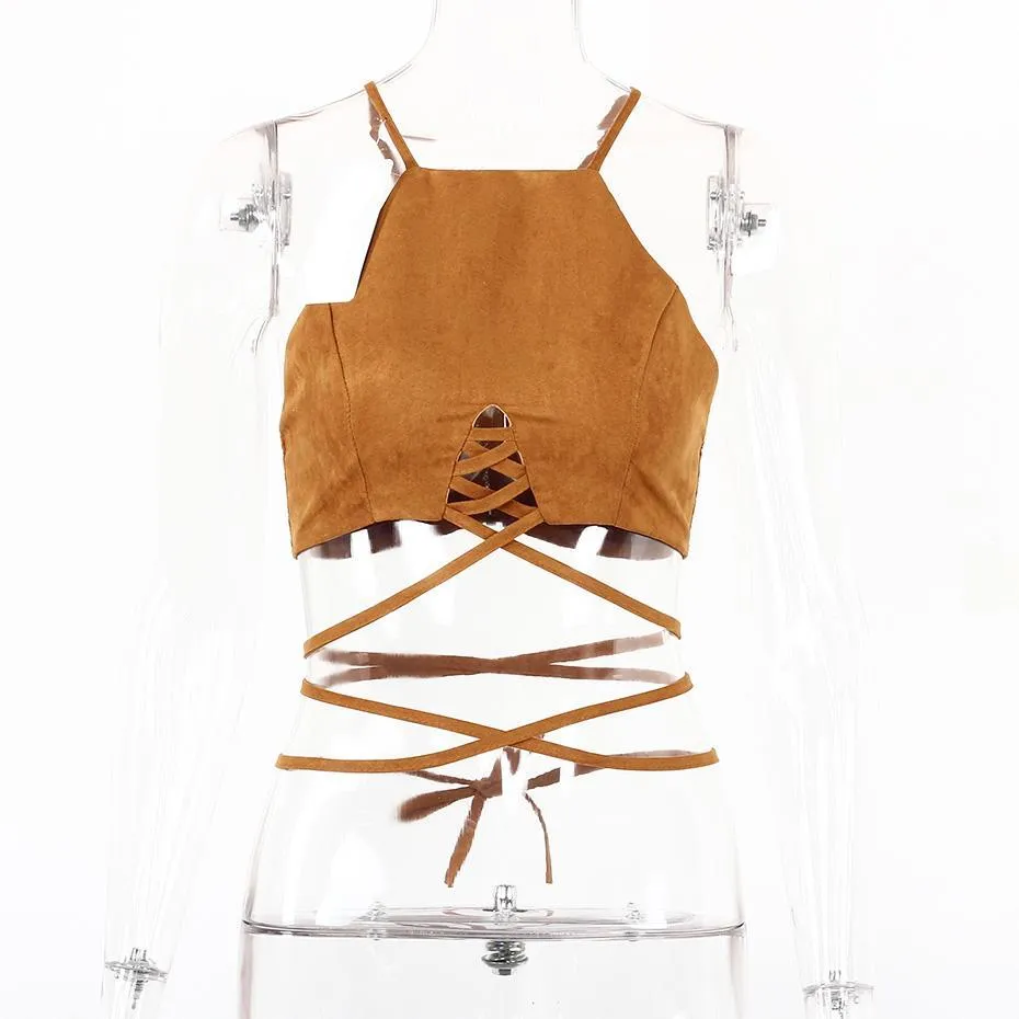 Bandage Bralette Crop Top Sleeveless Shirt