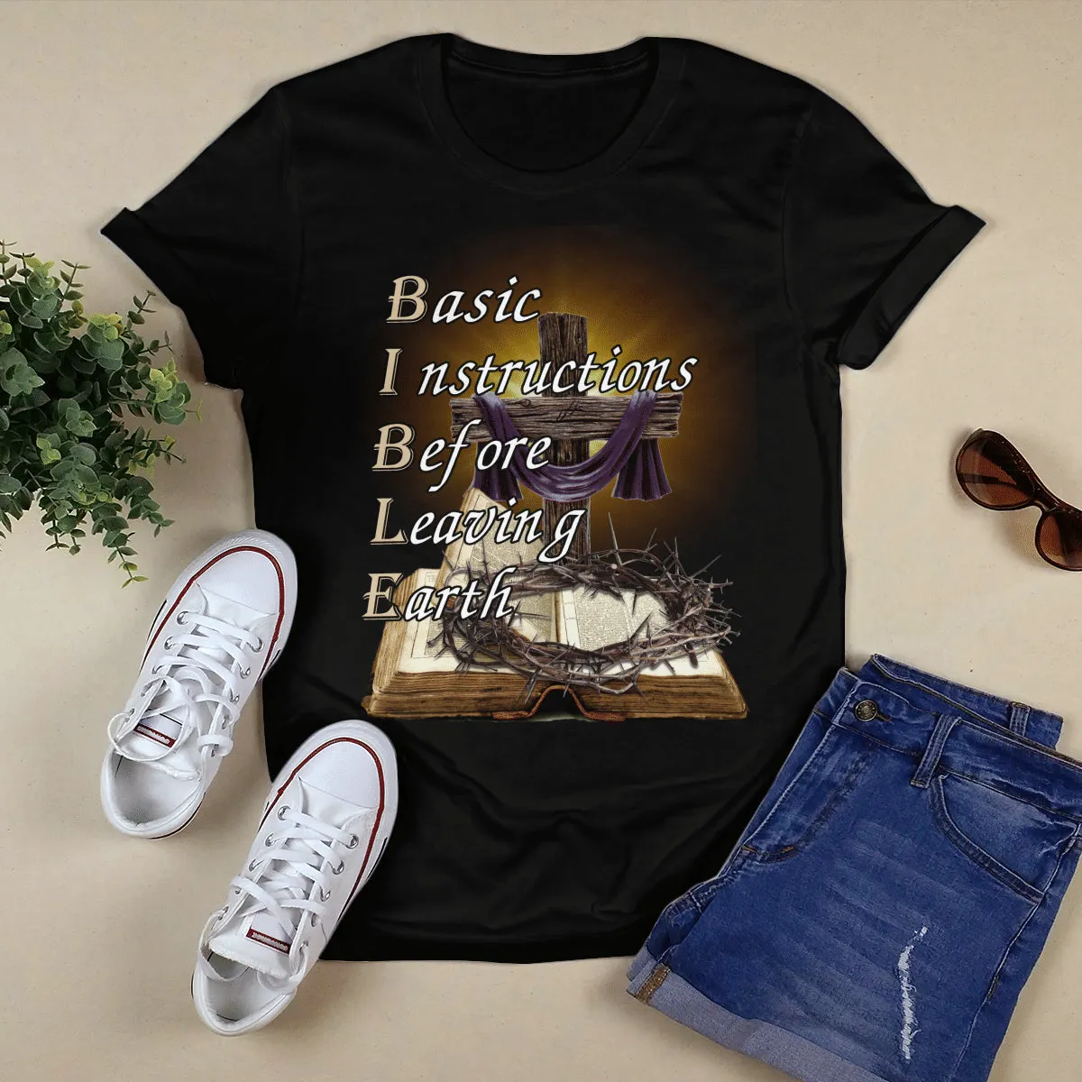 Bible Basic Instructions Before Leaving Earth T- Shirt - Jesus T-Shirt - Christian Shirts For Men & Women - Ciaocustom