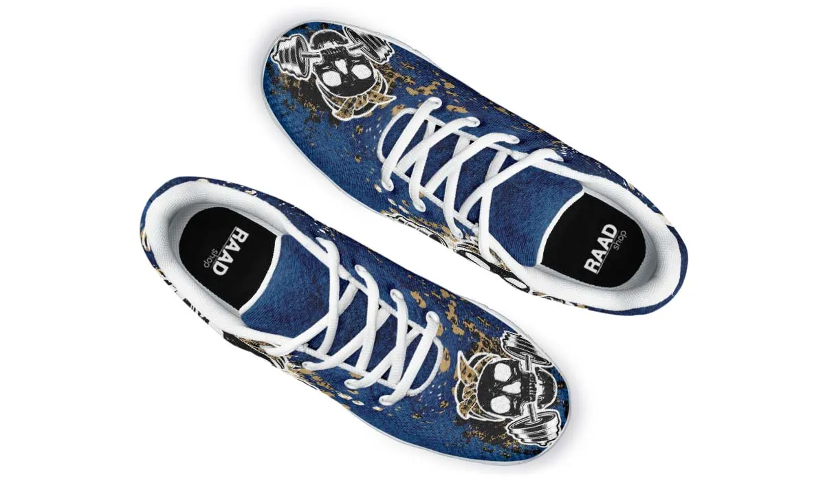 Blueand Gold Splat Skullon White