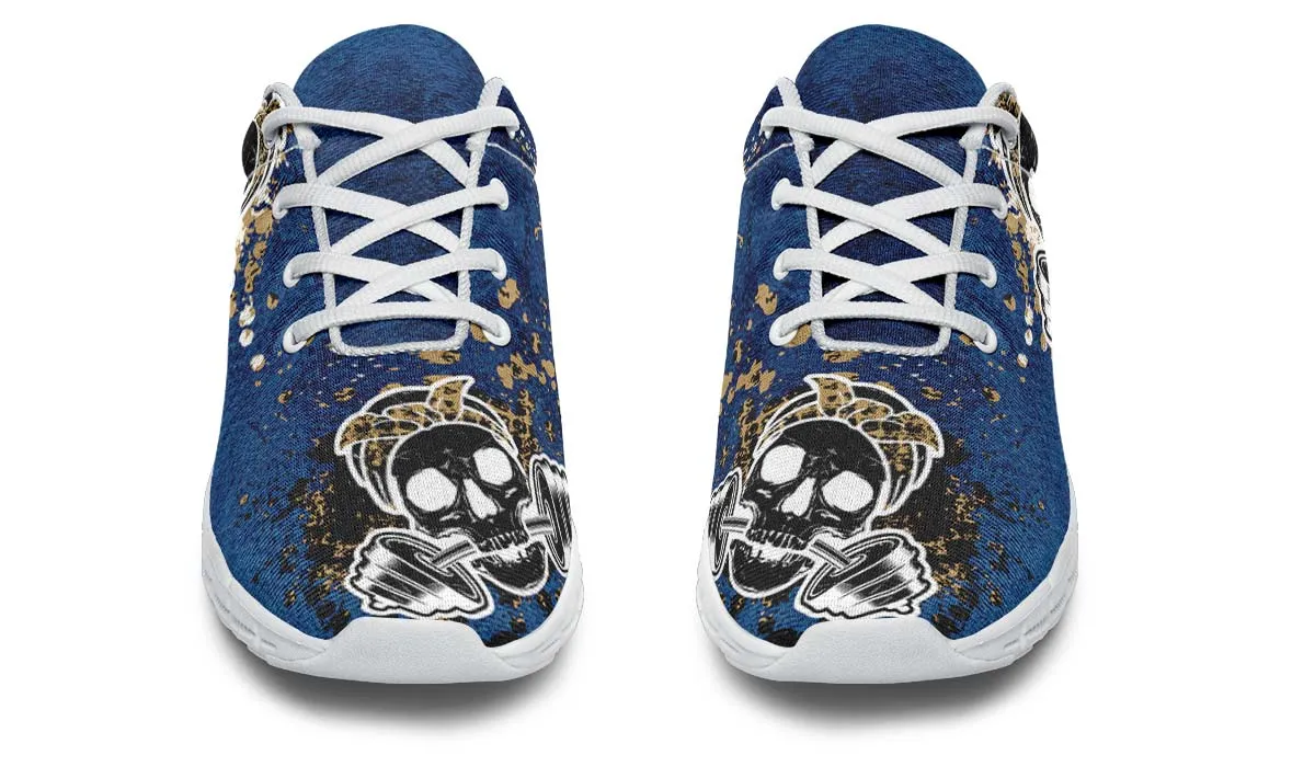 Blueand Gold Splat Skullon White