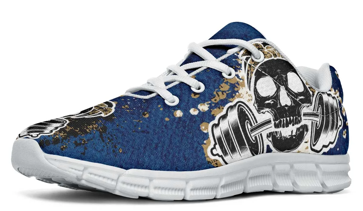 Blueand Gold Splat Skullon White