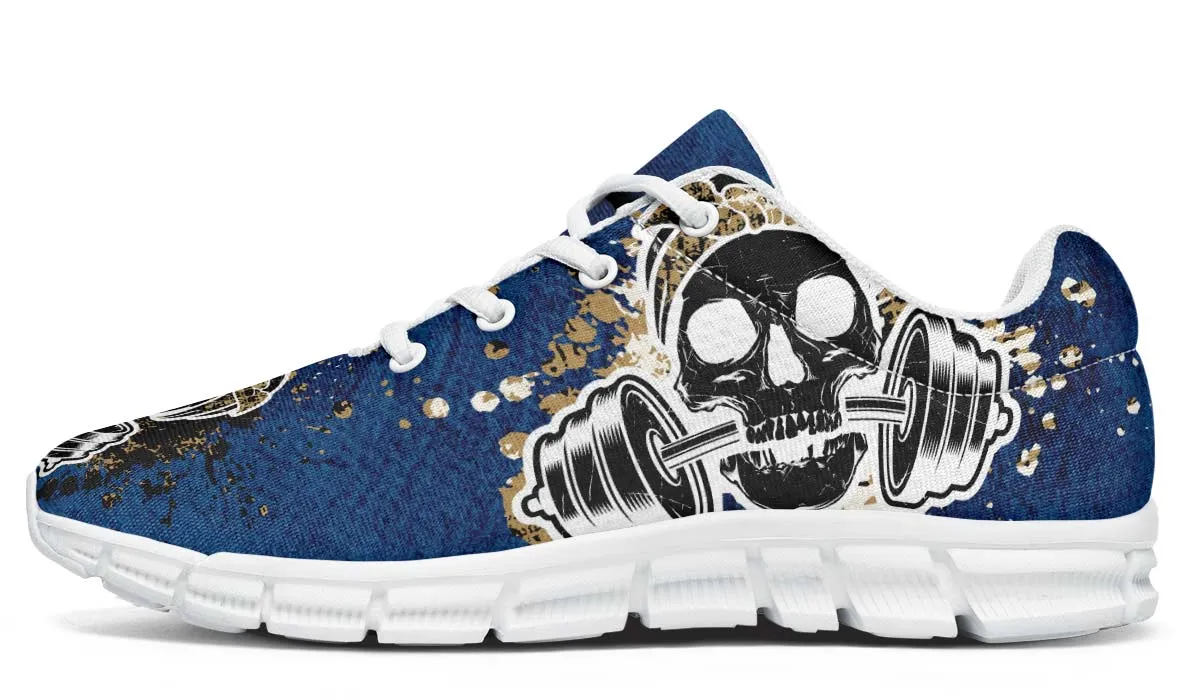 Blueand Gold Splat Skullon White