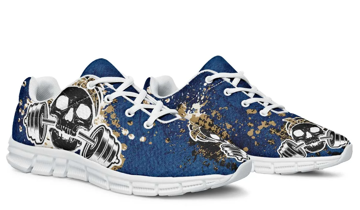 Blueand Gold Splat Skullon White