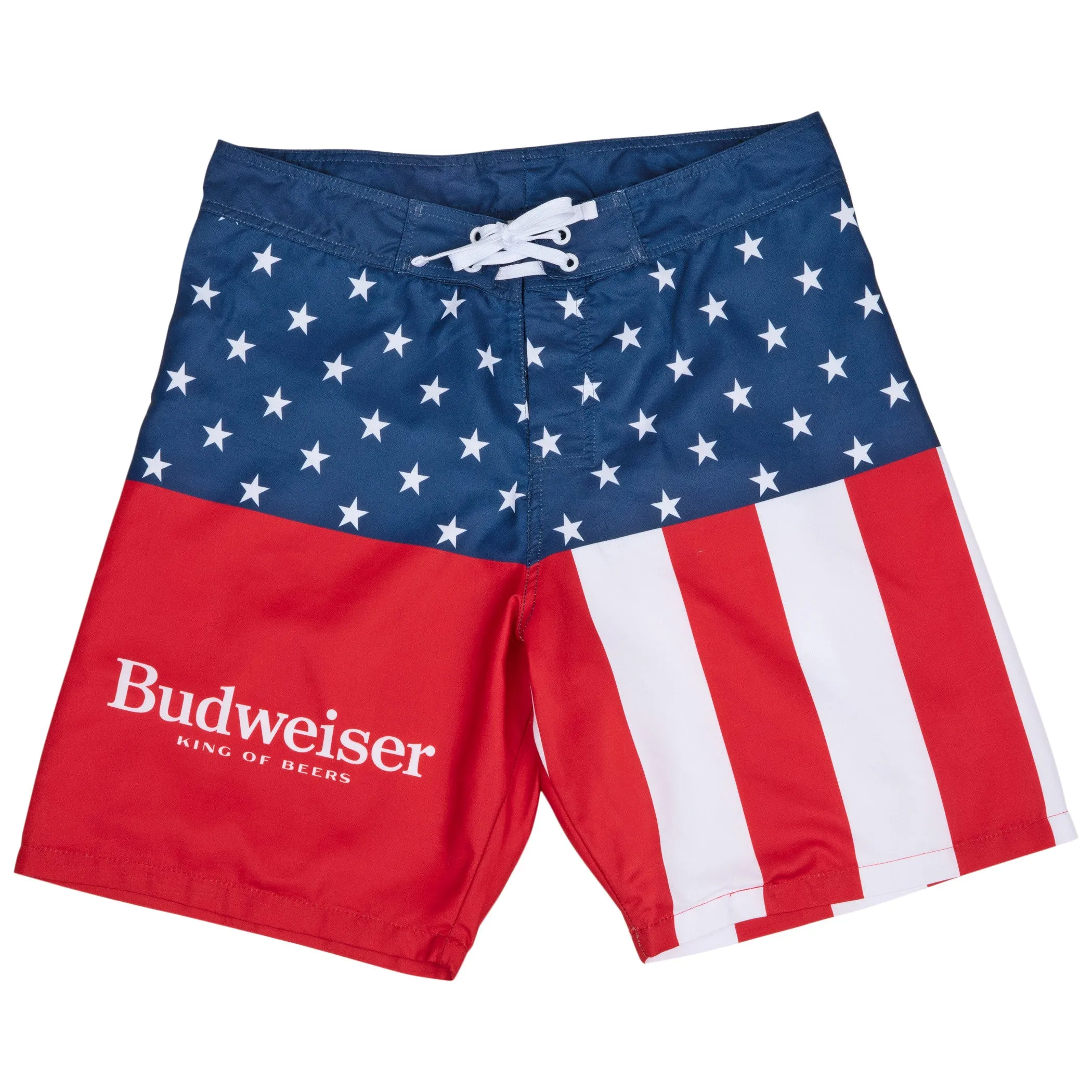 Budweiser King of Beers Stars and Stripes Men's Swim Trunks Board Shorts