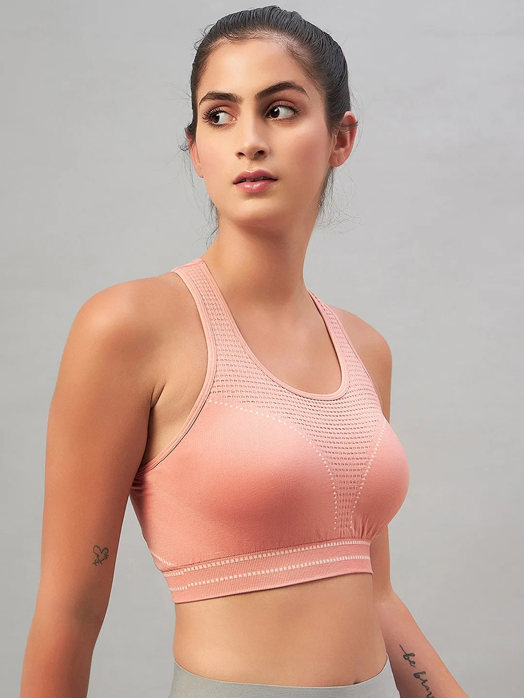 C9 Airwear Seamless Active Sports Bra with Pads for Women - Nude