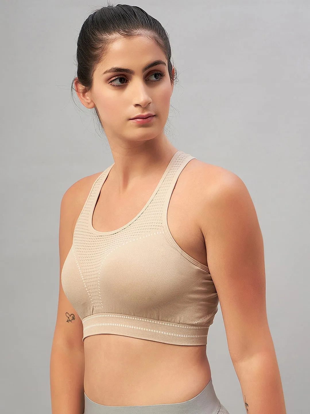 C9 Airwear Seamless Active Sports Bra with Pads for Women - Nude