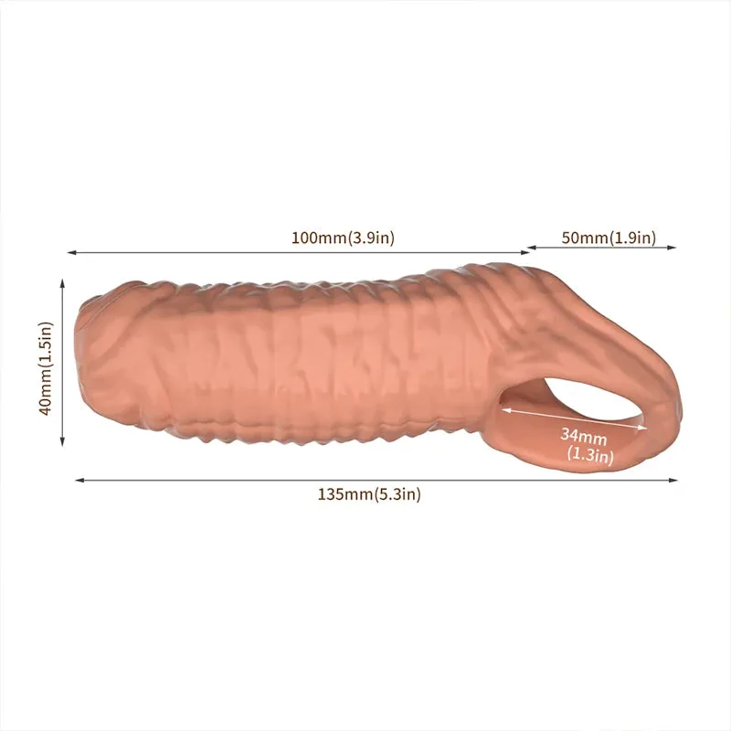 Cock Sleeve Penis Extender for Men Enhance Erection Delay Ejaculation Add Girth Length Reusable Penis Sheath