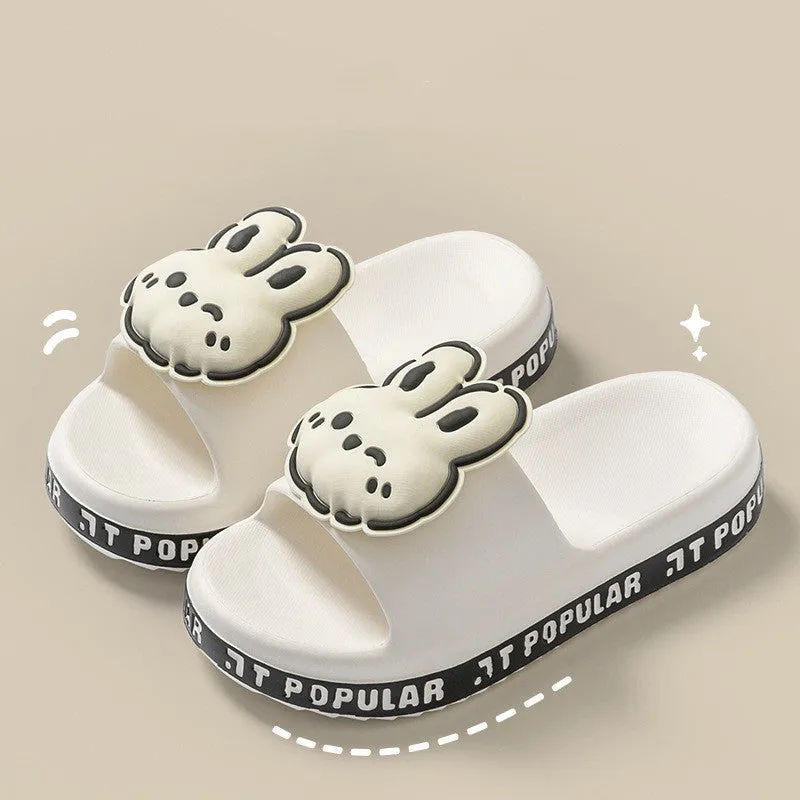 Cute Rabbit Slippers For Women Summer Fashion Letter Garden Shoes Indoor Anti-Slip Floor Bathroom Bathing Home Slipper