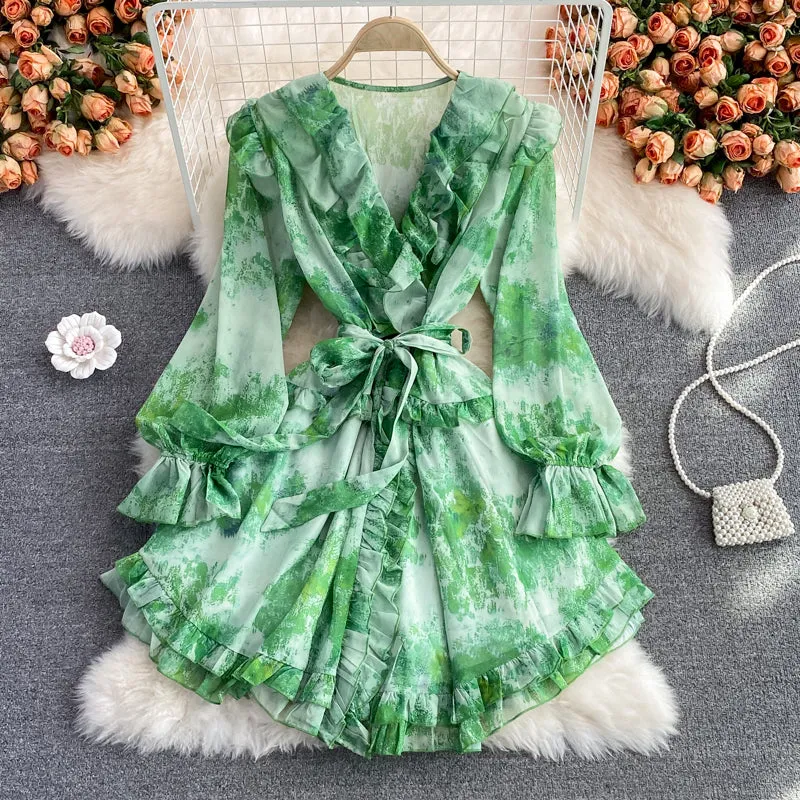 Cute v neck short dress A line fashion dress      S215