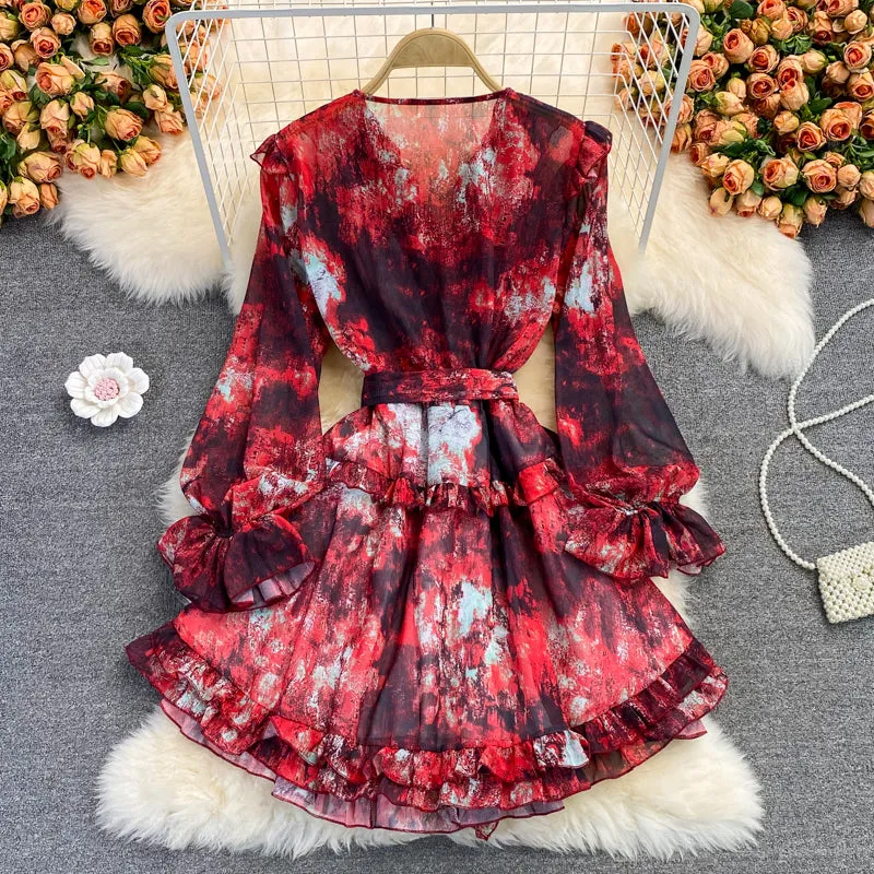 Cute v neck short dress A line fashion dress      S215