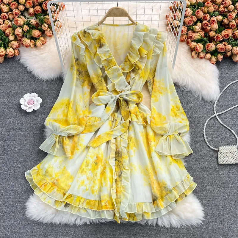 Cute v neck short dress A line fashion dress      S215