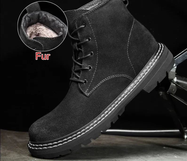 Fashion Casual Men Shoes Genuine Leather Boots Lace Up Waterproof Handmade Comfortable Business Boots Size 37-46