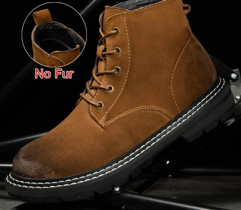 Fashion Casual Men Shoes Genuine Leather Boots Lace Up Waterproof Handmade Comfortable Business Boots Size 37-46