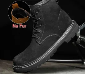 Fashion Casual Men Shoes Genuine Leather Boots Lace Up Waterproof Handmade Comfortable Business Boots Size 37-46