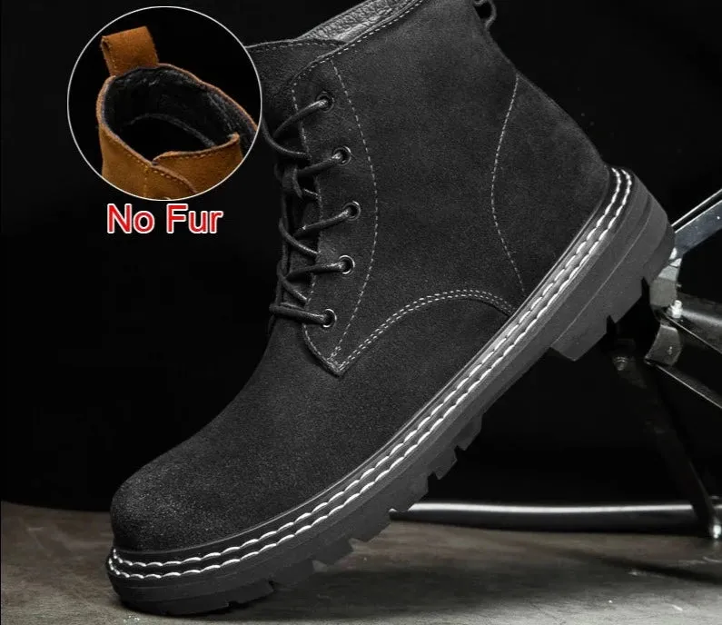 Fashion Casual Men Shoes Genuine Leather Boots Lace Up Waterproof Handmade Comfortable Business Boots Size 37-46