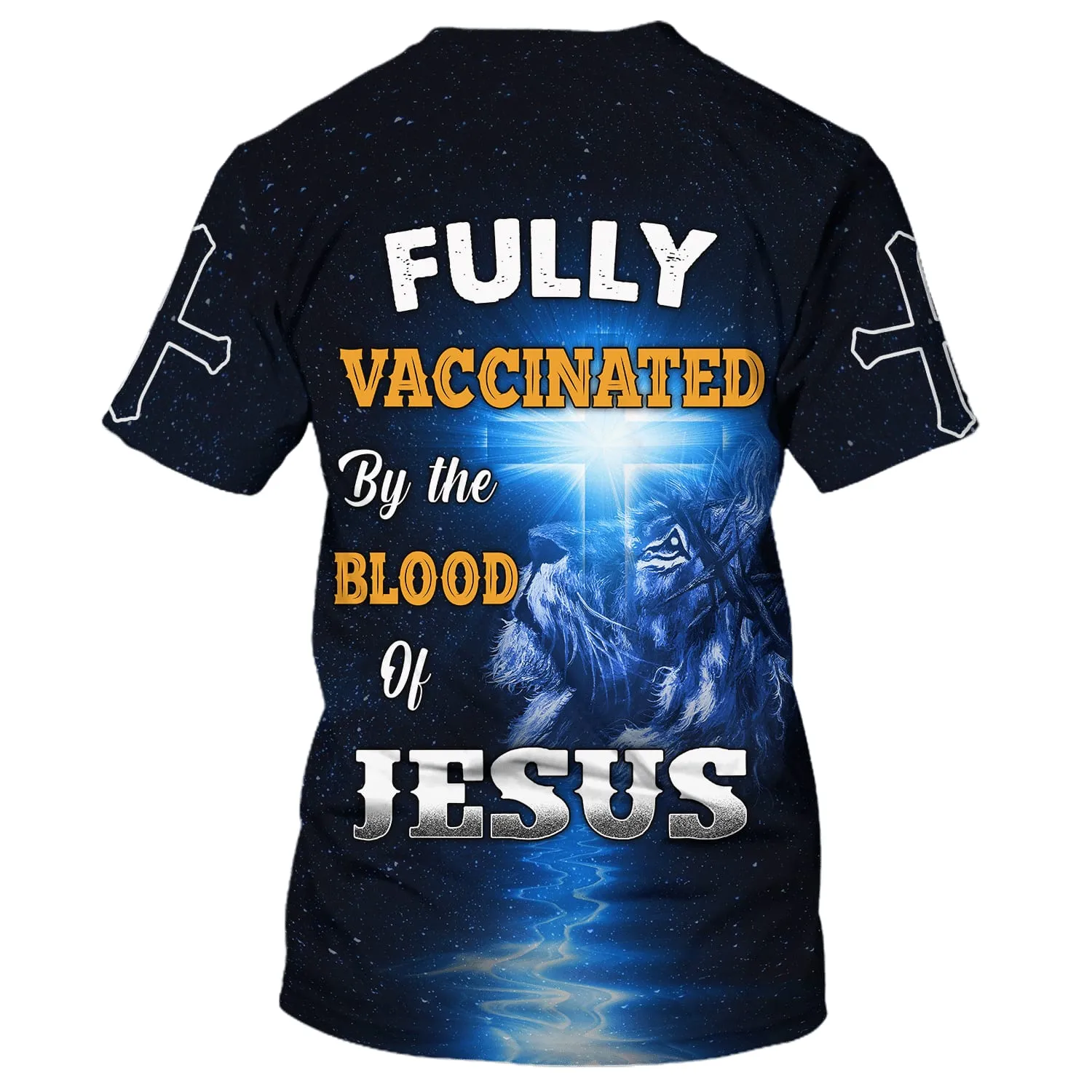 Fully Vaccinates By The Blood Of Jesus Lion Cross 3D All Over Printed Shirt for Men and Women