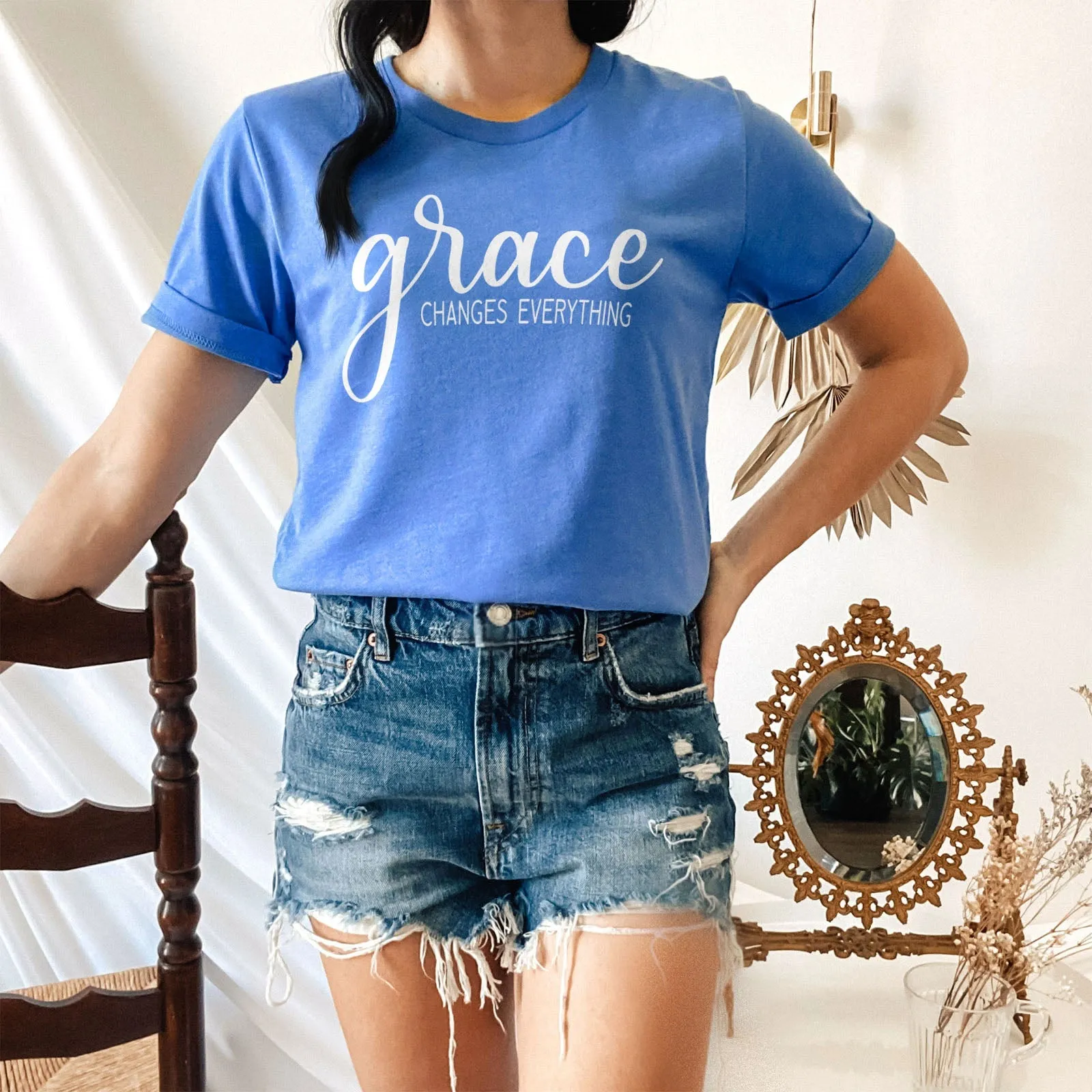 Grace Changes Everything Simple Tee Shirts For Women - Christian Shirts for Women - Religious Tee Shirts