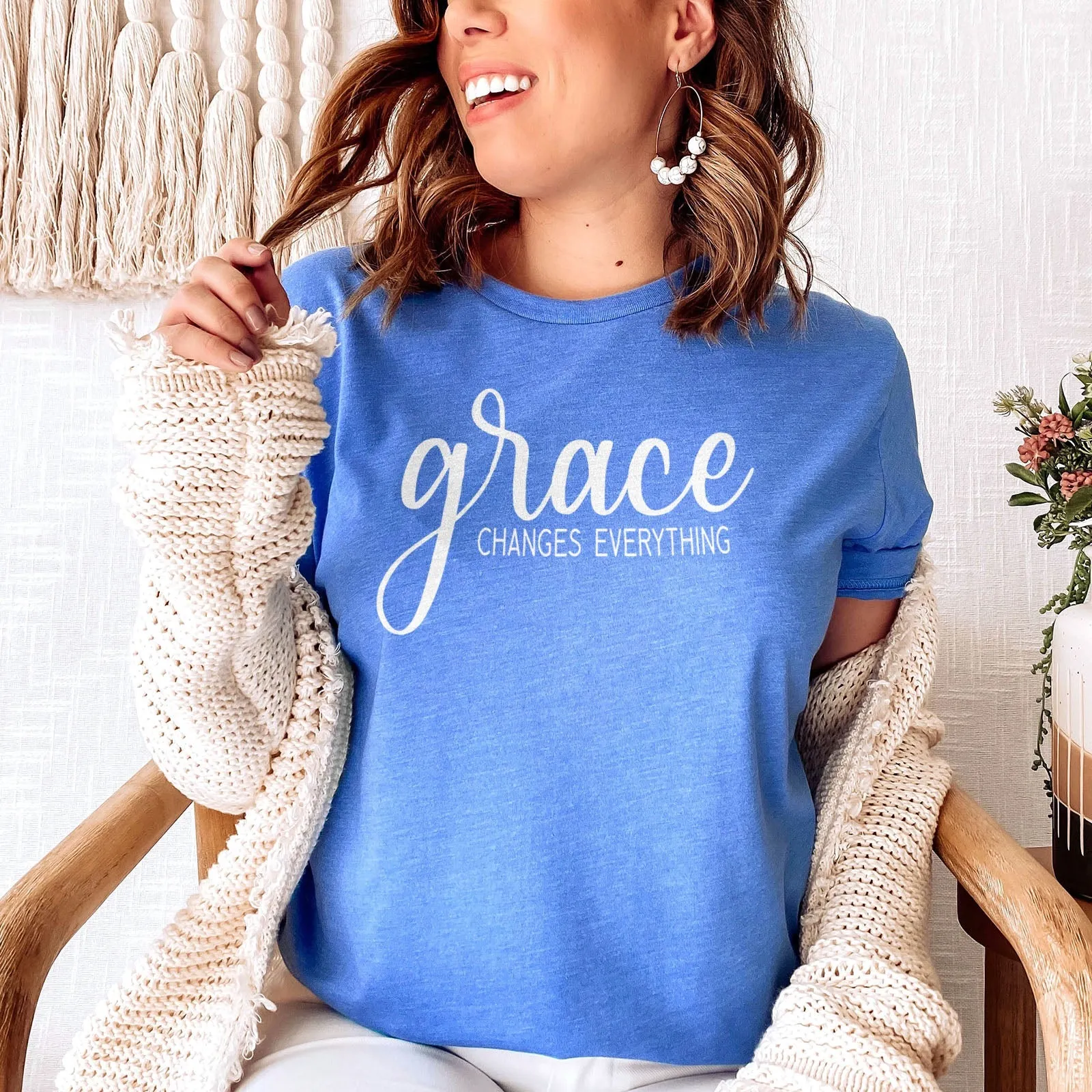 Grace Changes Everything Simple Tee Shirts For Women - Christian Shirts for Women - Religious Tee Shirts