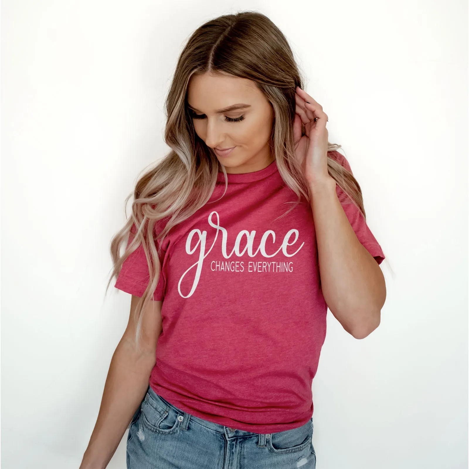 Grace Changes Everything Simple Tee Shirts For Women - Christian Shirts for Women - Religious Tee Shirts