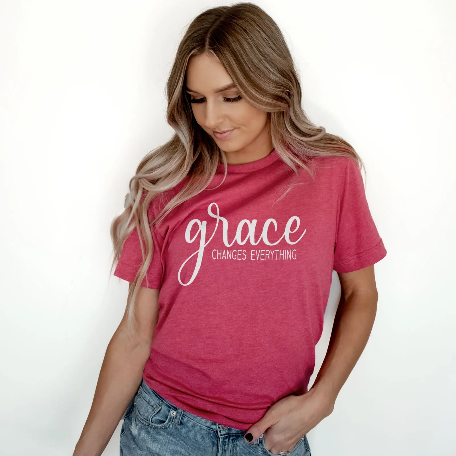 Grace Changes Everything Simple Tee Shirts For Women - Christian Shirts for Women - Religious Tee Shirts