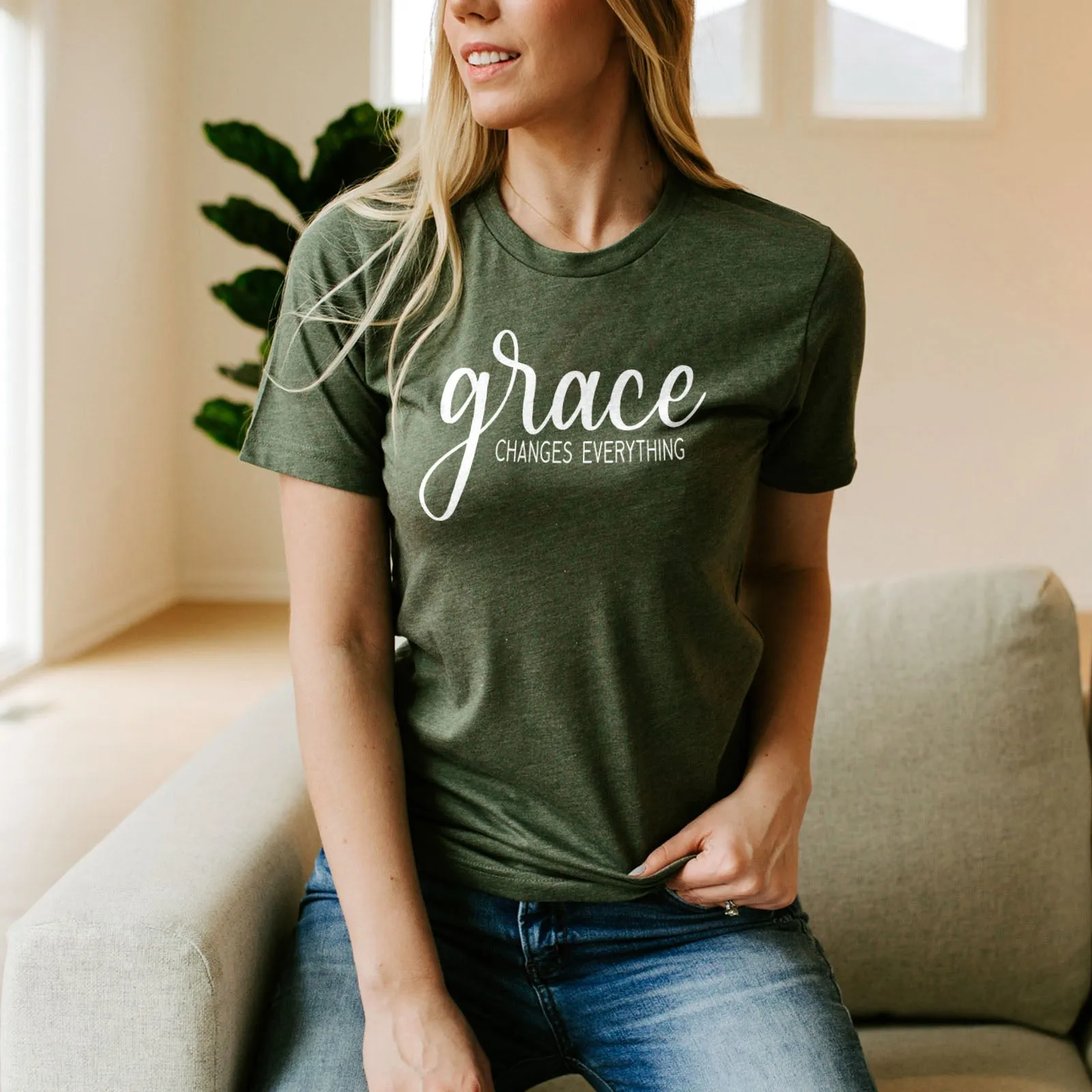 Grace Changes Everything Simple Tee Shirts For Women - Christian Shirts for Women - Religious Tee Shirts