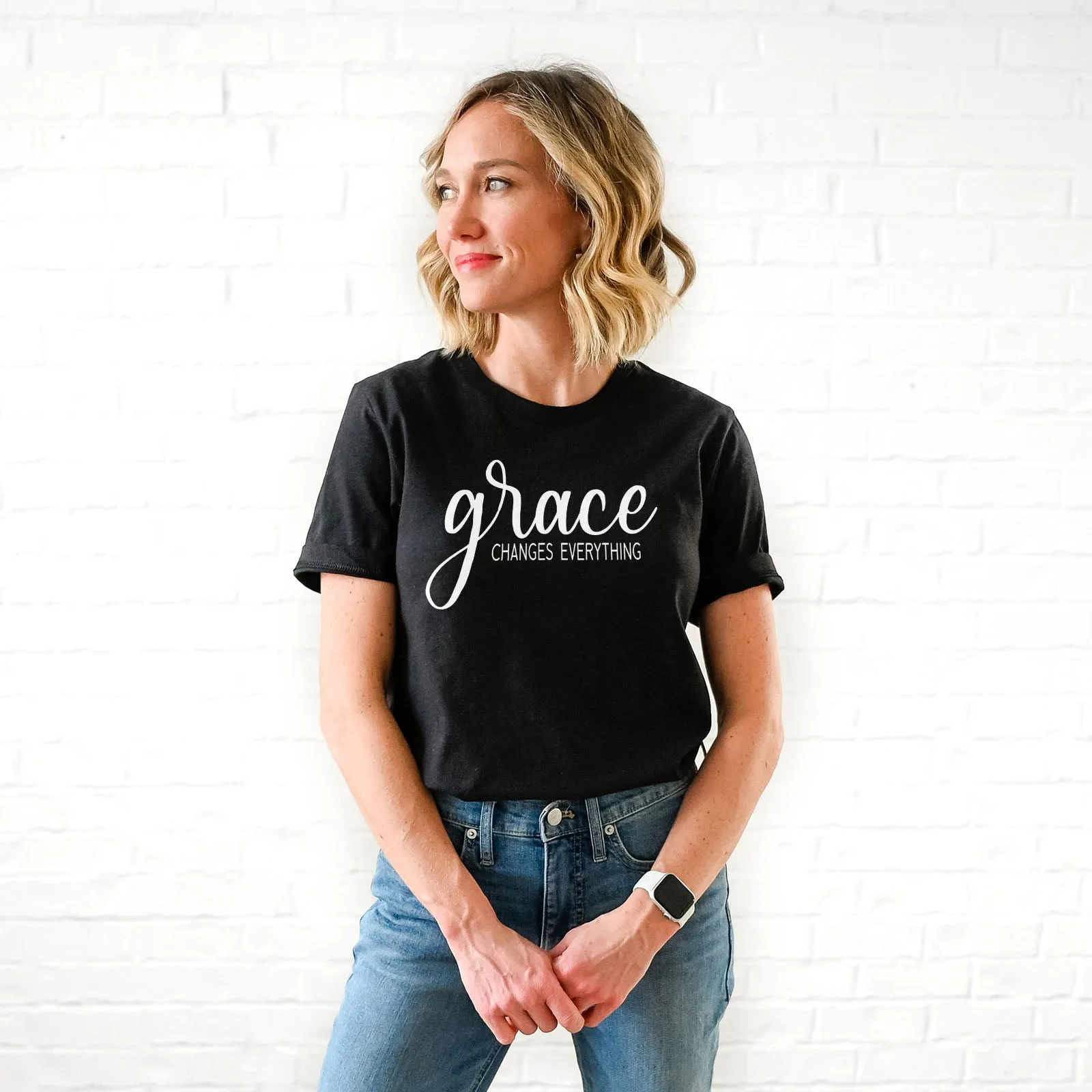 Grace Changes Everything Simple Tee Shirts For Women - Christian Shirts for Women - Religious Tee Shirts