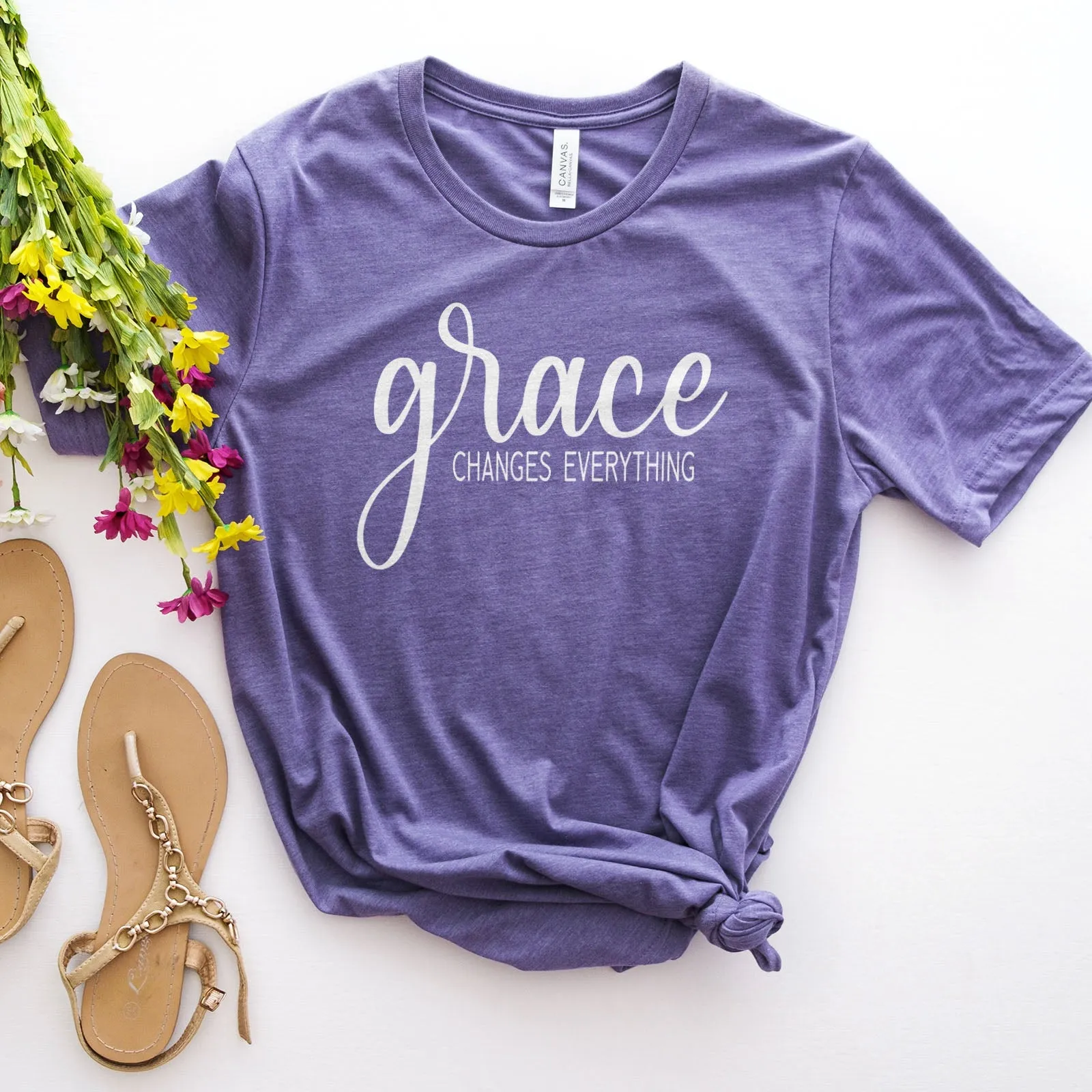 Grace Changes Everything Simple Tee Shirts For Women - Christian Shirts for Women - Religious Tee Shirts