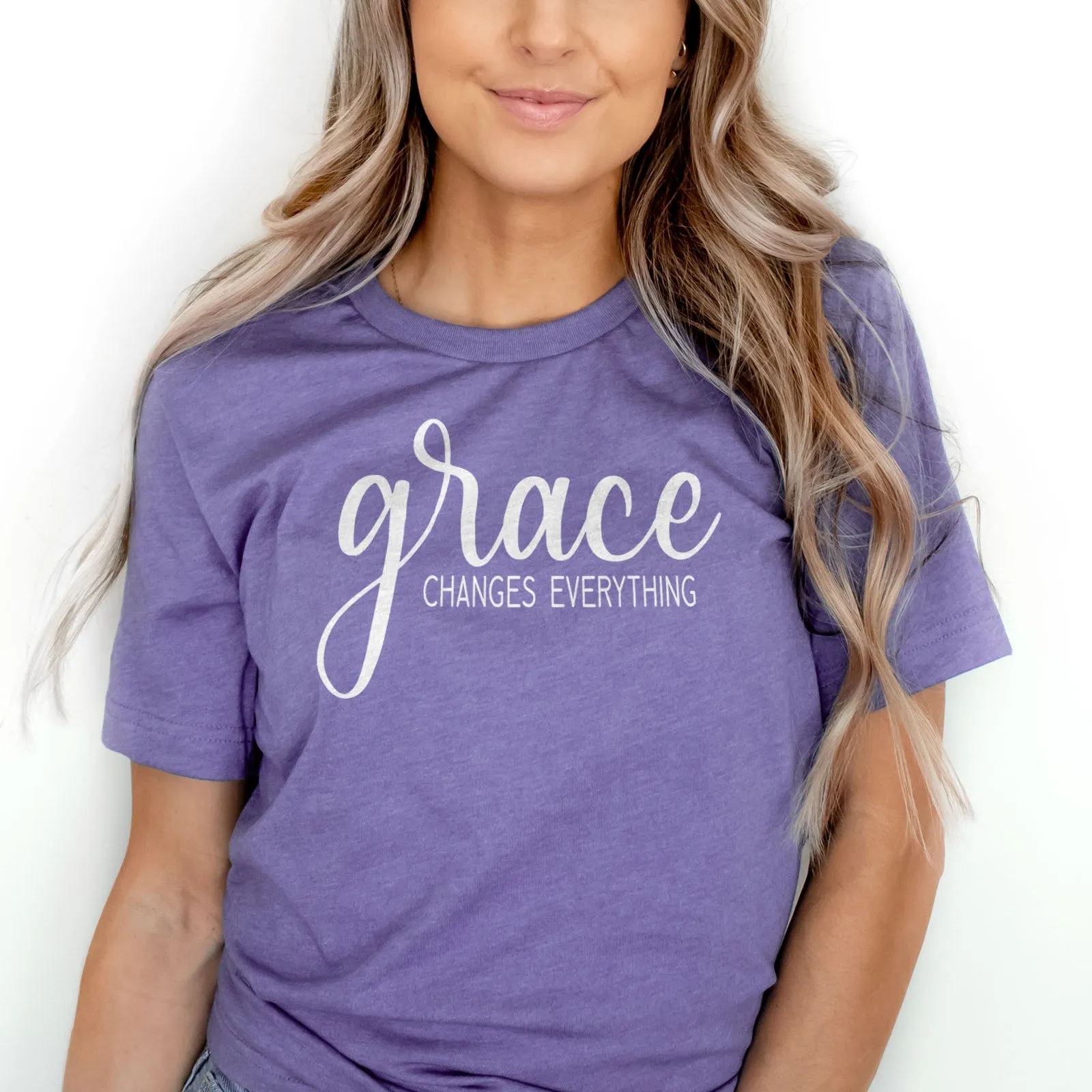 Grace Changes Everything Simple Tee Shirts For Women - Christian Shirts for Women - Religious Tee Shirts