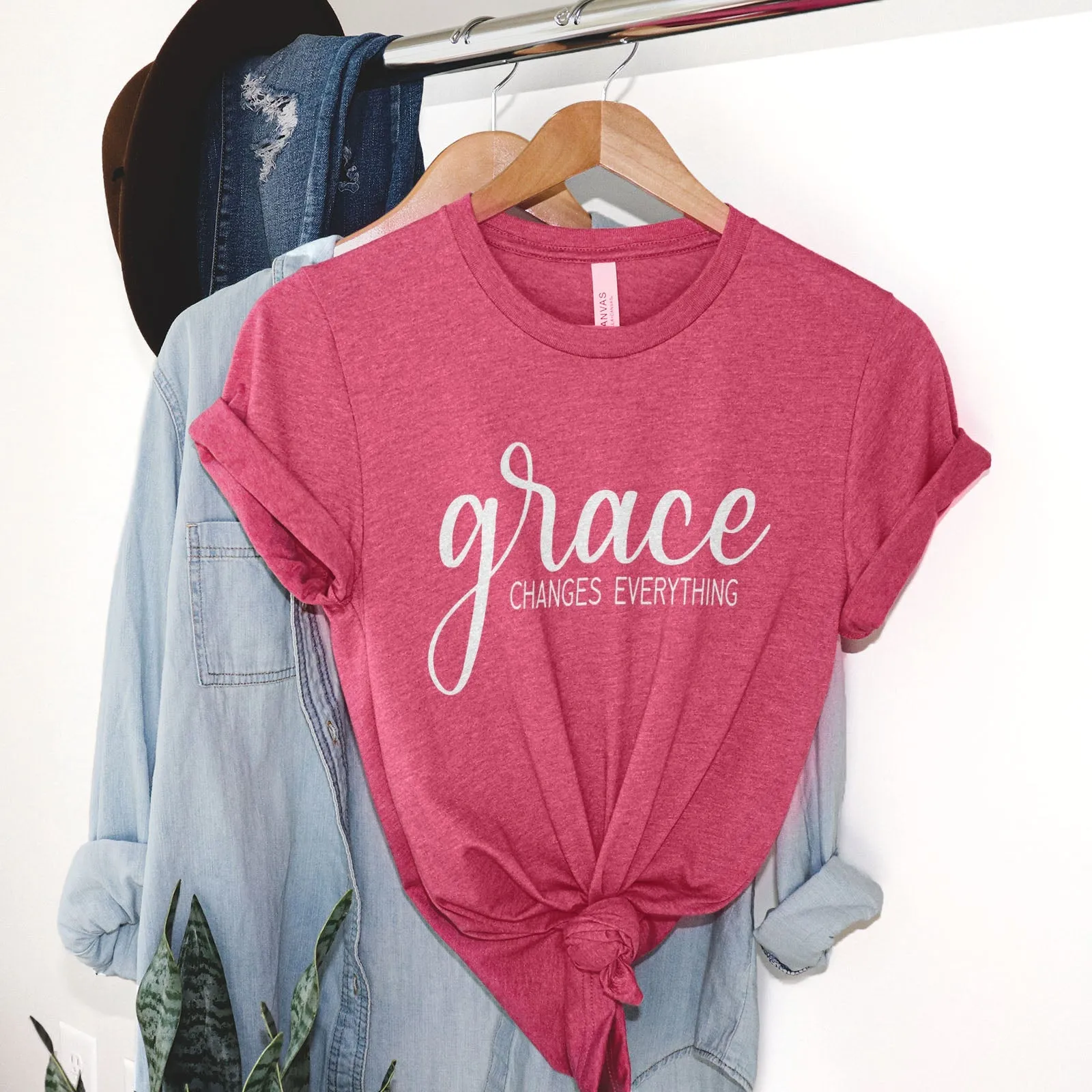 Grace Changes Everything Simple Tee Shirts For Women - Christian Shirts for Women - Religious Tee Shirts