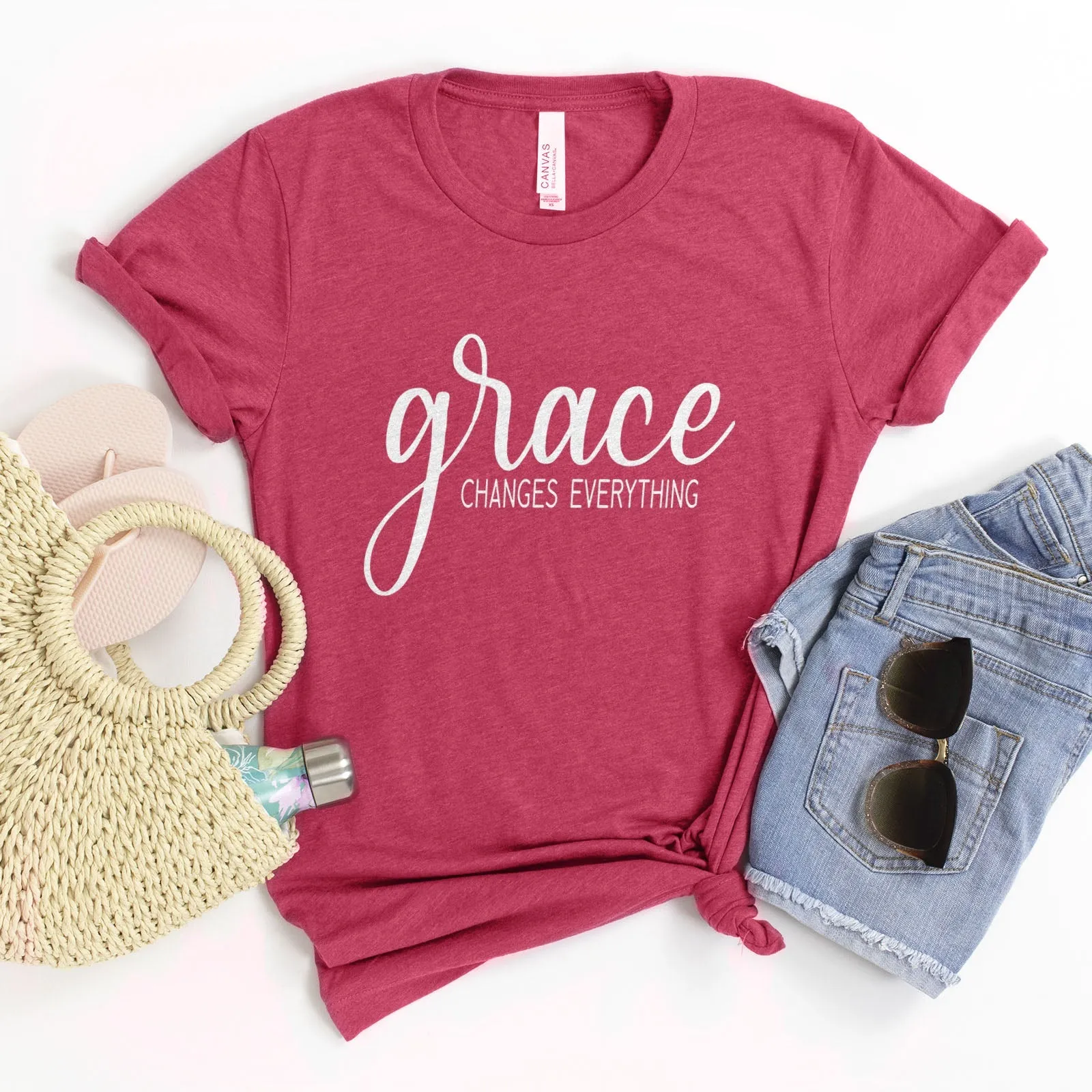 Grace Changes Everything Simple Tee Shirts For Women - Christian Shirts for Women - Religious Tee Shirts