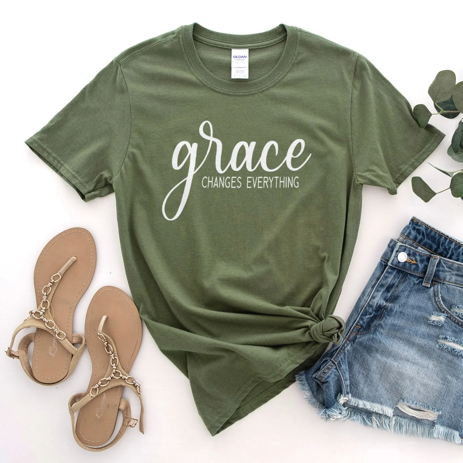 Grace Changes Everything Simple Tee Shirts For Women - Christian Shirts for Women - Religious Tee Shirts