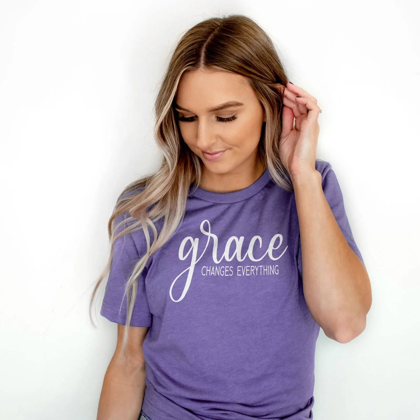 Grace Changes Everything Simple Tee Shirts For Women - Christian Shirts for Women - Religious Tee Shirts