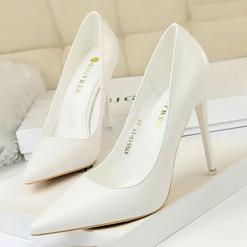 Graduation Gift Shoes Heels 2023 New Woman Pumps Fashion High Heels Shoes Women Office Shoe Sexy Party Shoes Stiletto Lady Plus Size 43