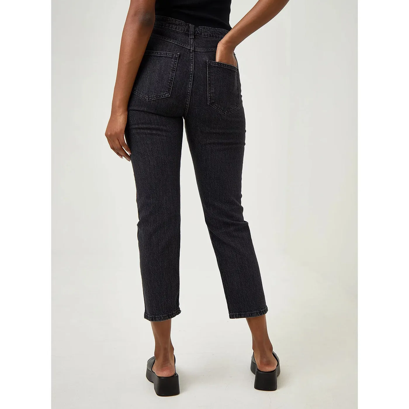 GRGE Black High Rise Straight Jeans