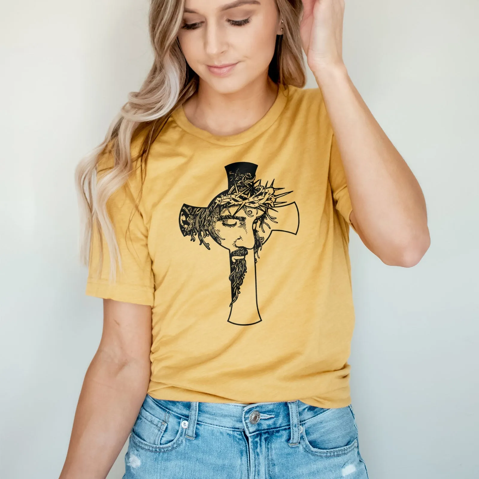 Jesus Cross Tee Shirts For Women - Christian Shirts for Women - Religious Tee Shirts