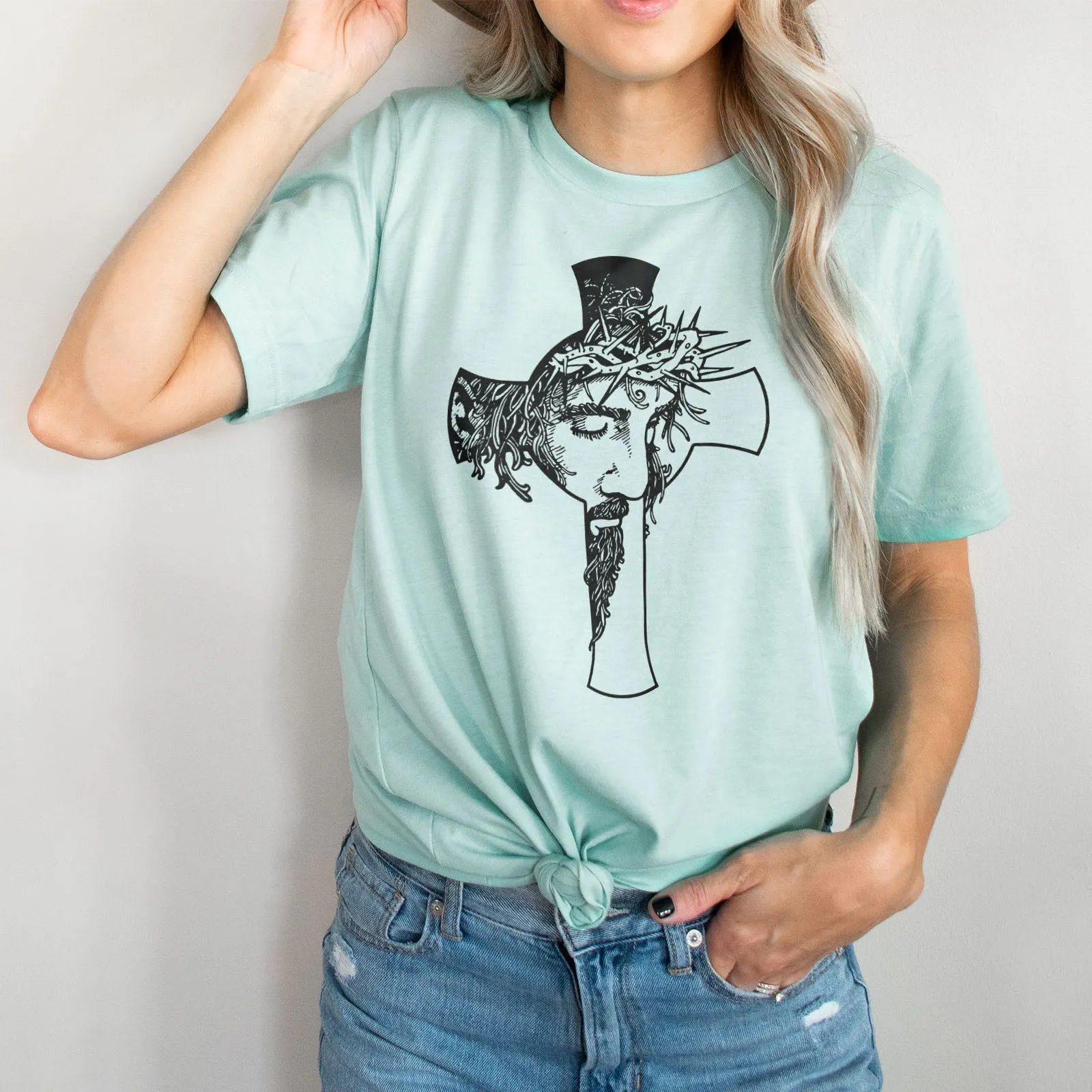 Jesus Cross Tee Shirts For Women - Christian Shirts for Women - Religious Tee Shirts