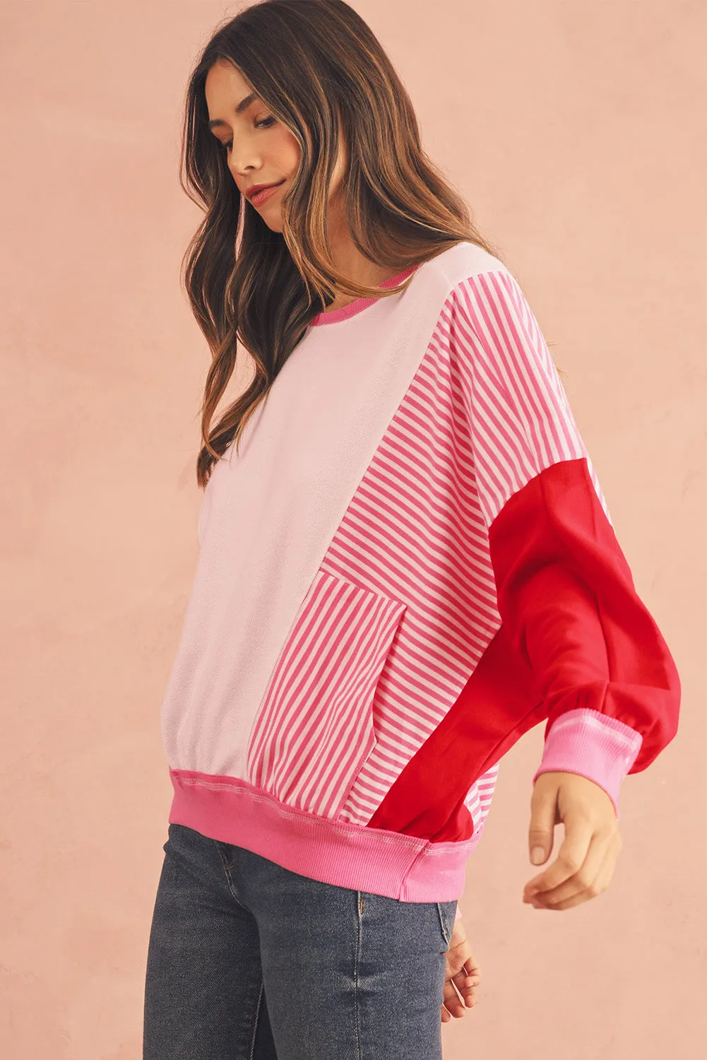 Kaleb Striped Patchwork Sweatshirt | S-XL