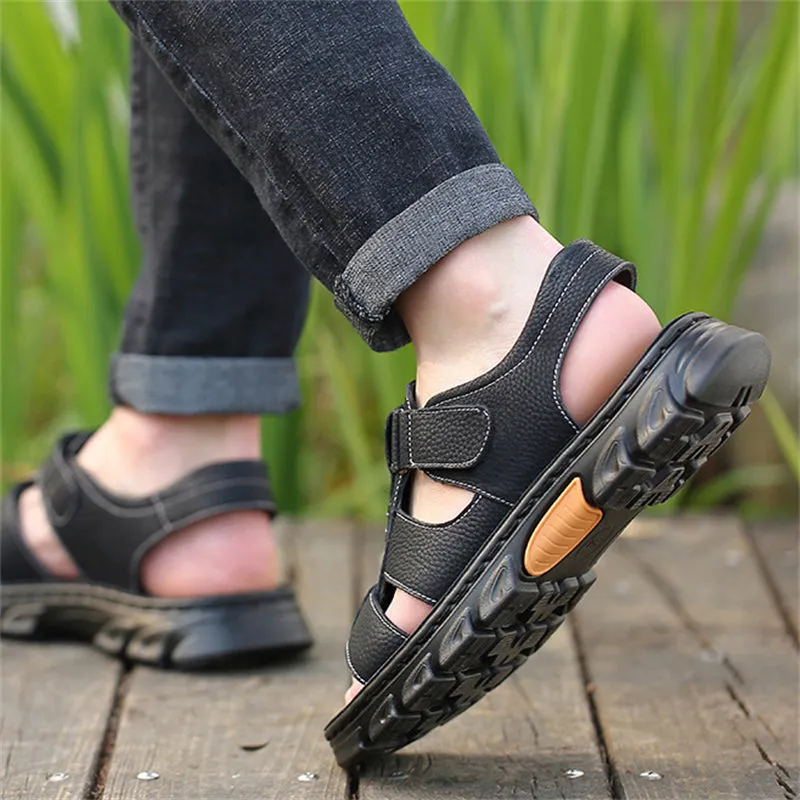 Leisure Genuine Leather Open Toe Sandals for Men