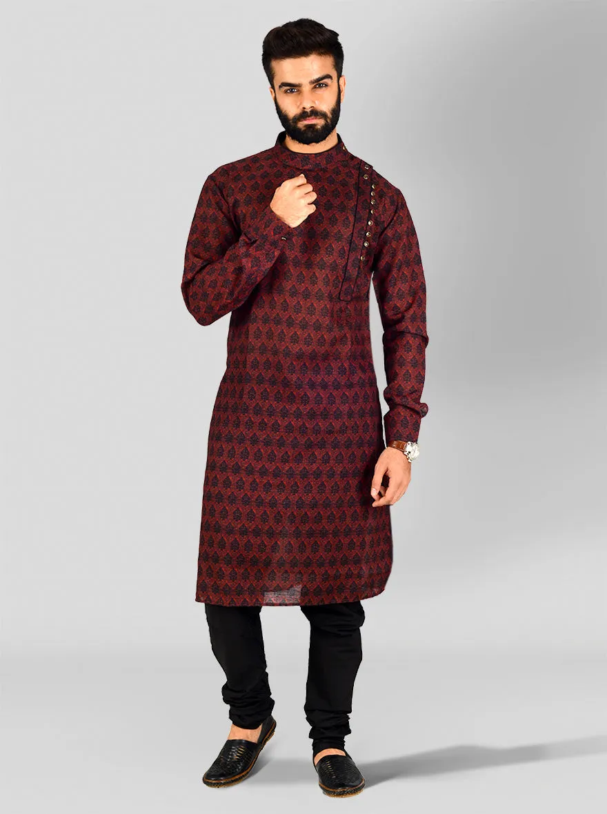 Maroon & Black Kurta Set | Azania