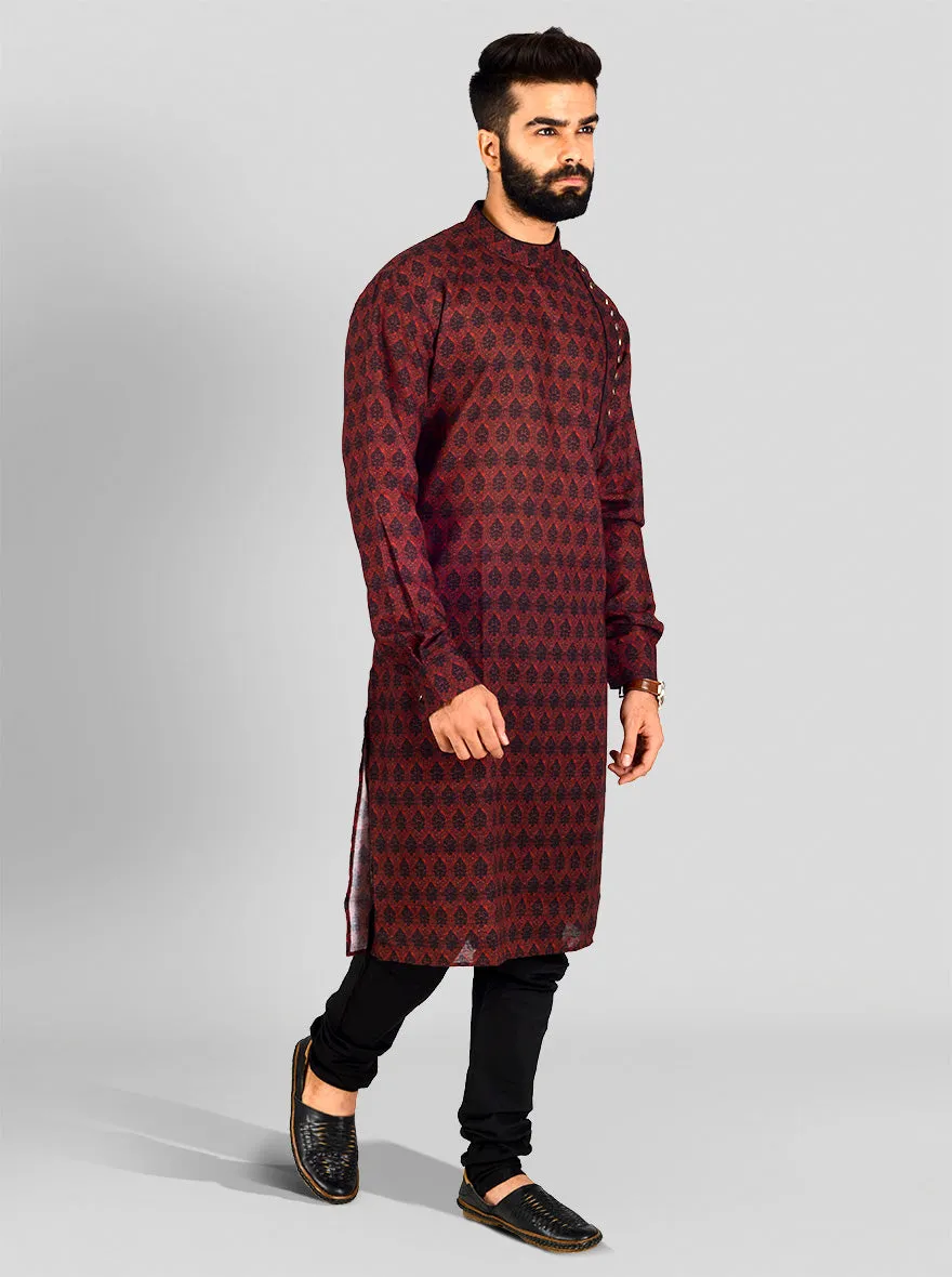 Maroon & Black Kurta Set | Azania