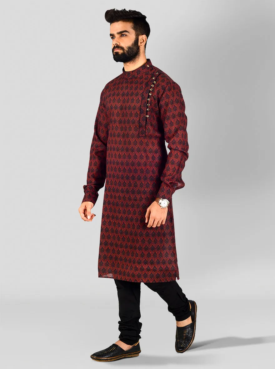 Maroon & Black Kurta Set | Azania