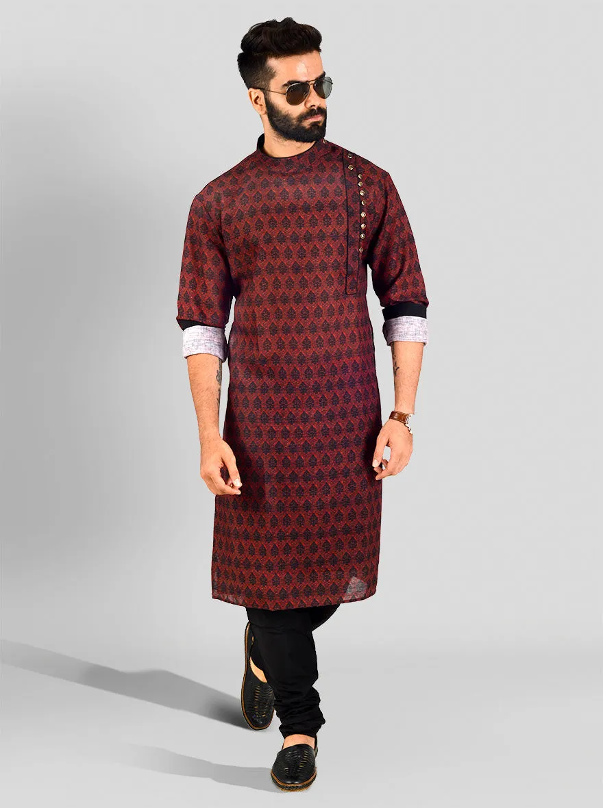 Maroon & Black Kurta Set | Azania