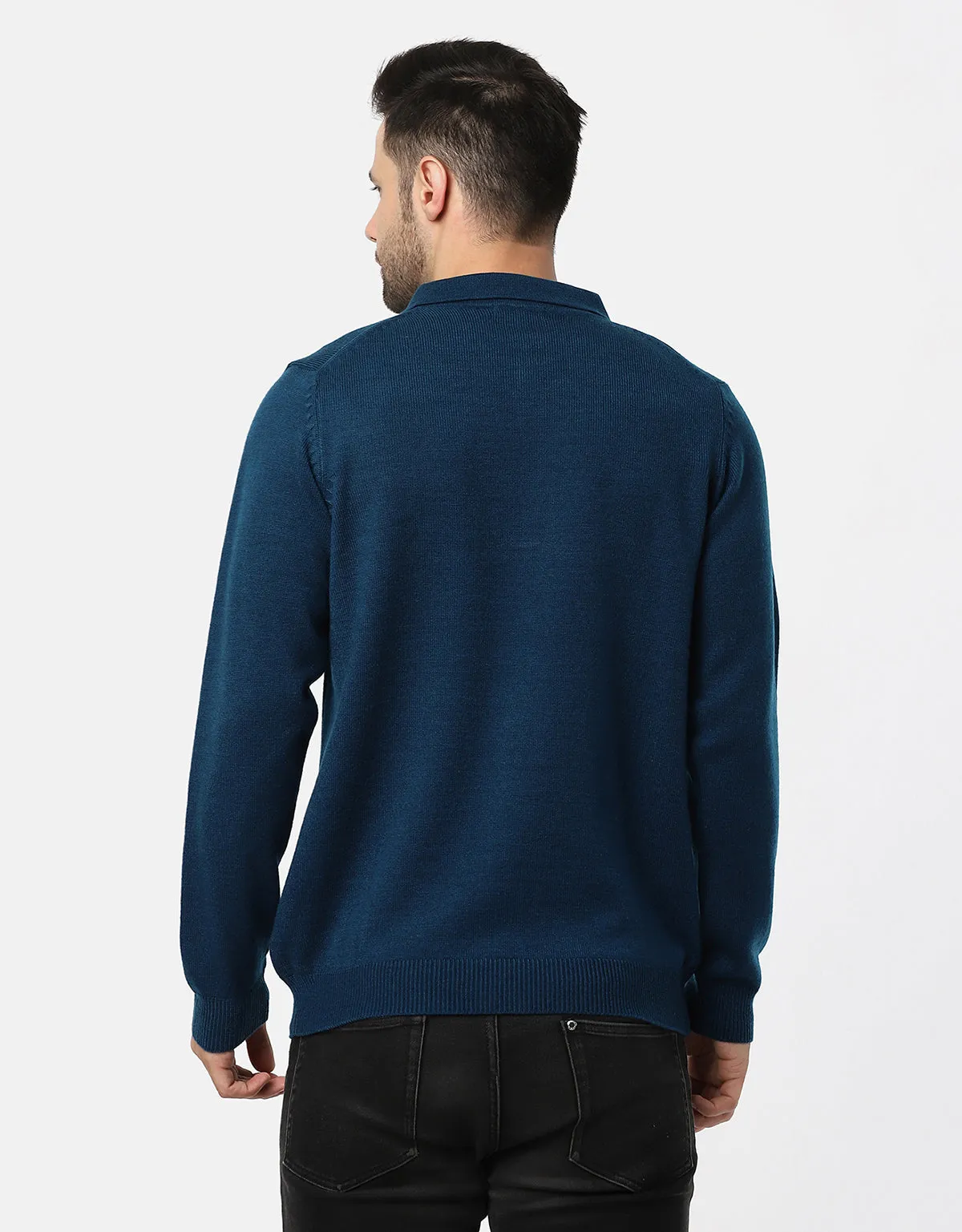 Men Woolen Collar Neck Pullover