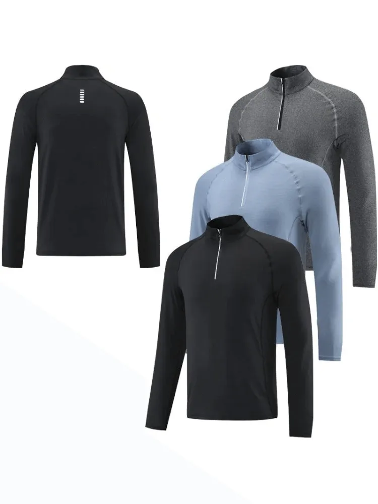 Men's Sports Pullover with Long Sleeves and Stand Collar - SF1566